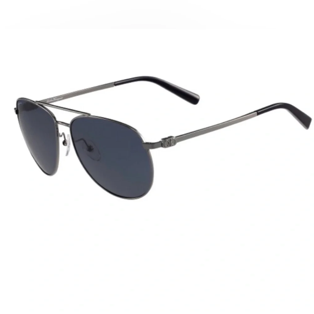 Salvatore Ferragamo SF157S Sunglasses 015 Dark Gun Aviator 60-15-140 Excellent - Picture 1 of 10